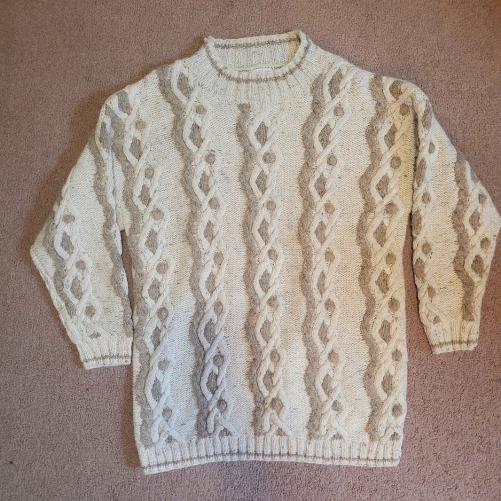 Oversized sweater, Moda Int'l, medium, cream/tan